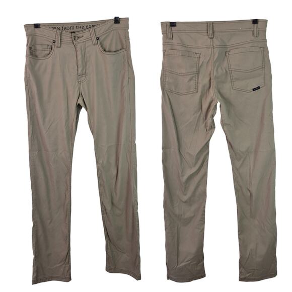 PRANA Khaki Brown Tan Slim Fit Cargo Hiking Pants 30 x 34 L - Picture 1 of 2